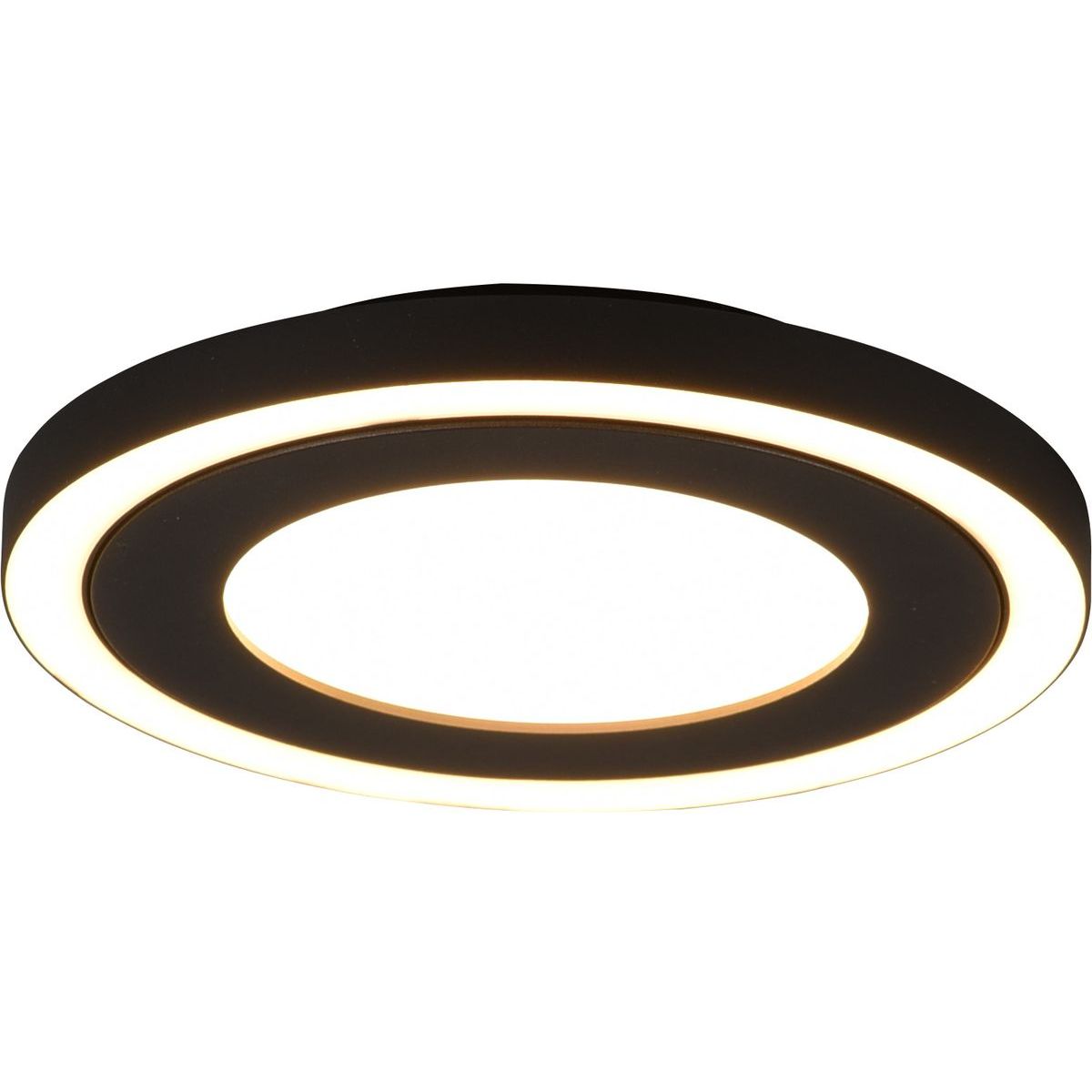 LED-plafondi Trio Carus, Ø20cm, 3000K, mattamusta