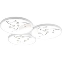 LED-kattovalaisin Trio Groovy, 3-osainen, 4000K, mattavalkoinen/kromi