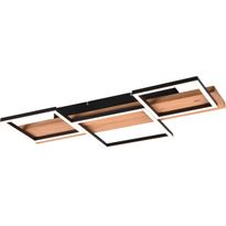 LED-kattovalaisin Trio Harper, 65cm, mattamusta/puu
