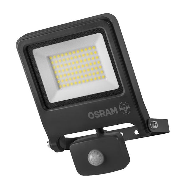 LED-valonheitin Osram Endura Flood 50W, 3000K, tummanharmaa, liiketunnistin