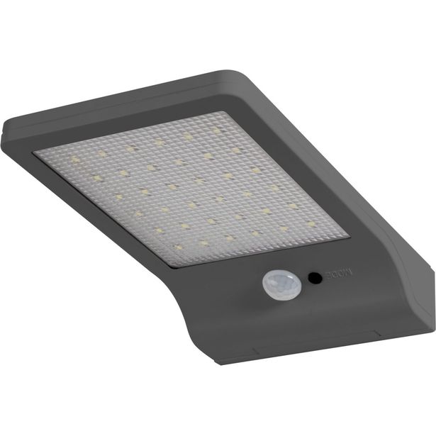 LED-seinävalaisin Ledvance Door Solar paristokäyttöinen, hopea, liiketunnistin