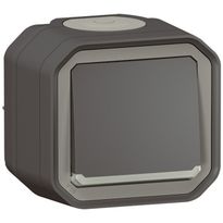 Hakuvalollinen vaihtokytkin Legrand Plexo 10 A IP55 pinta, antrasiitti