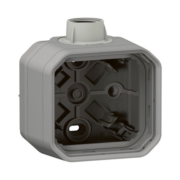 Pintakotelo Legrand Plexo 1-osainen IP55 ISO 20- ja kalvoläpiviennillä, harmaa