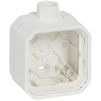 Pintakotelo Legrand Plexo 1-osainen IP55 ISO 20 -läpiviennillä, valkoinen