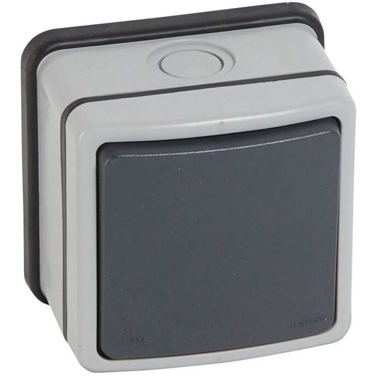 Kaksinapainen kytkin Legrand Plexo 66 20 A IP66 pinta, harmaa