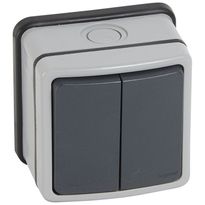 Kaksiosainen vaihtokytkin Legrand Plexo 66 20 A IP66 pinta, harmaa