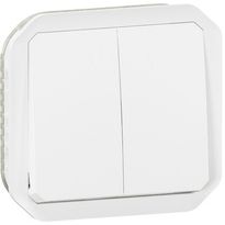 Kaksoismonitoimikytkin/-painikemekanismi Legrand Plexo 10 A IP55, valkoinen