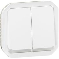 Kaksoismonitoimikytkin/-painikemekanismi Legrand Plexo 10 A IP55 merkkivalolla, valkoinen
