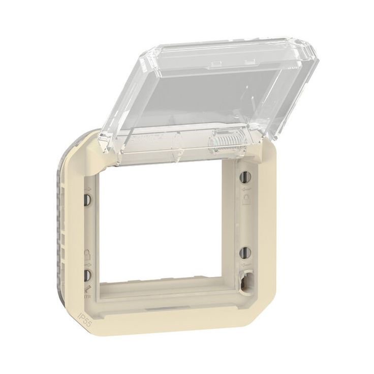 Adapteri Legrand Plexo Mosaic-tuotteille, läpinäkyvällä läpällä, beige