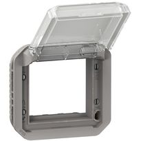 Adapteri Legrand Plexo Mosaic- ja Arteor-tuotteille IP55 uppo läpinäkyvällä läpällä, harmaa