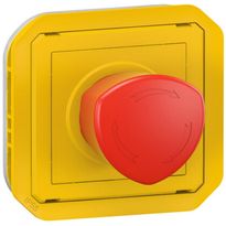 Hätäseispainikemekanismi Legrand Plexo 3 A IP55 kiertopalautuksella, keltainen