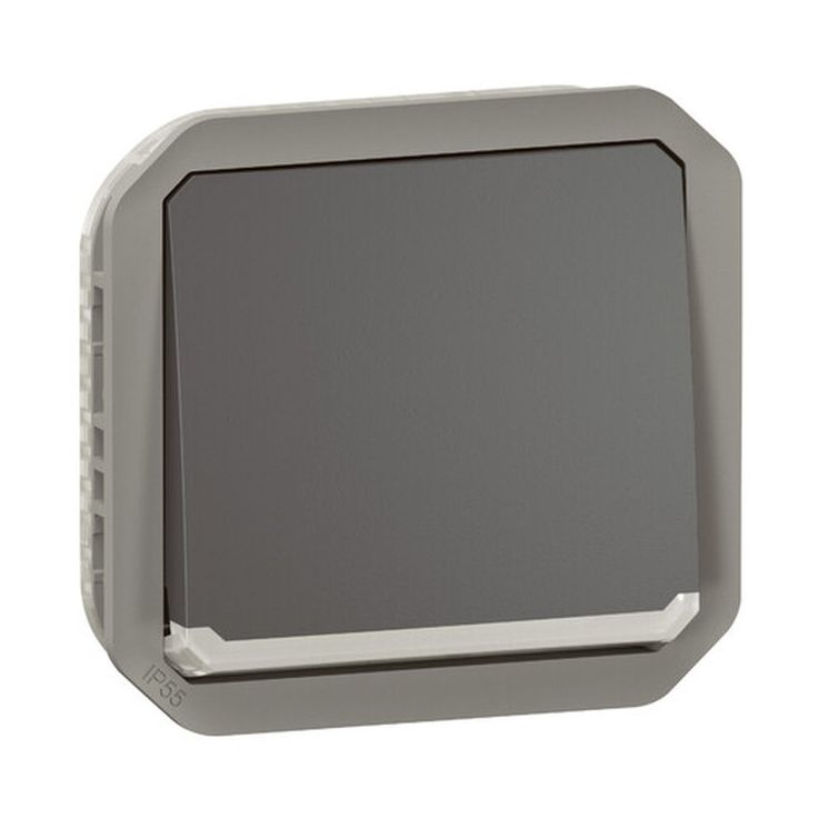 Vaihtokytkinmekanismi Legrand Plexo hakuvalolla 10 A IP55, antrasiitti