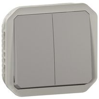 Kaksoismonitoimikytkin/-painikemekanismi Legrand Plexo 10 A IP55, harmaa