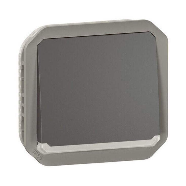 Hakuvalollinen painikemekanismi Legrand Plexo 1 NO 10 A IP55, antrasiitti