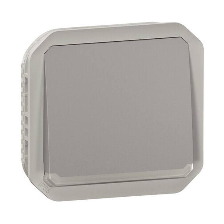 Hakuvalollinen painikemekanismi Legrand Plexo 1 NO 10 A IP55, harmaa