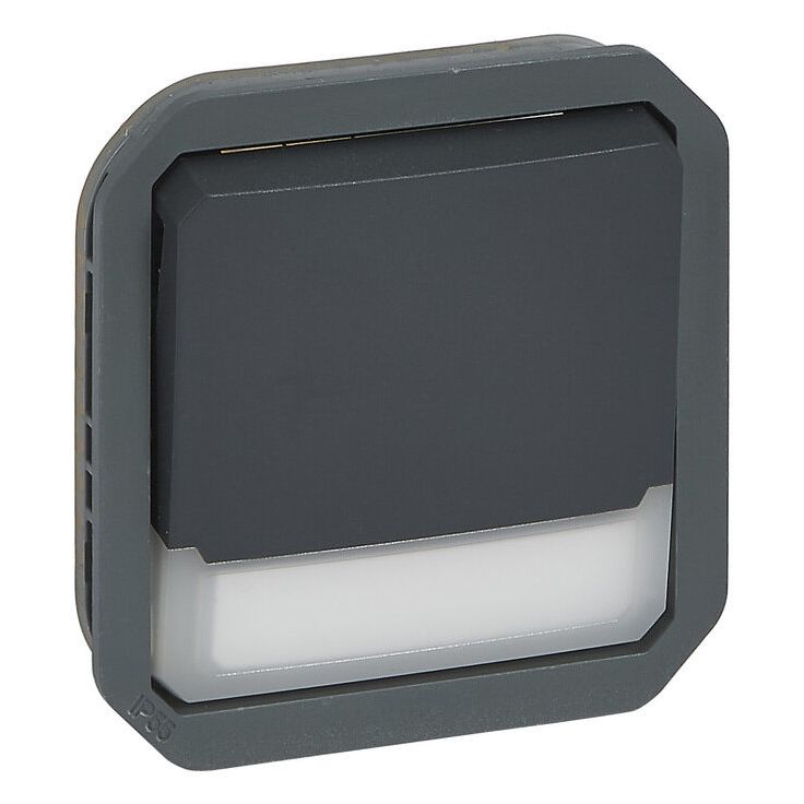 Hakuvalollinen vaihtopainikemekanismi Legrand Plexo 10 A IP55 12 V hakuvalolla, antrasiitti