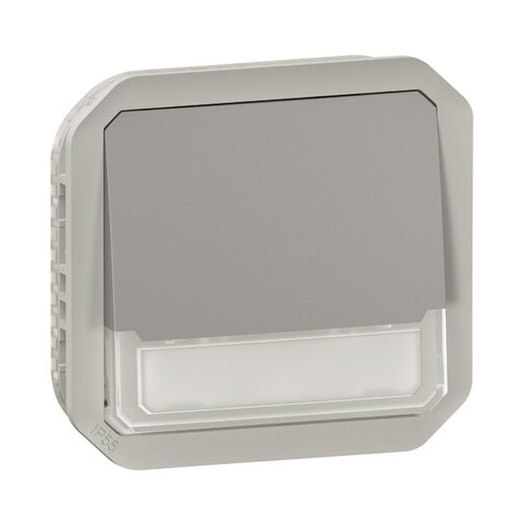 Hakuvalollinen vaihtopainikemekanismi Legrand Plexo 10 A IP55 12 V hakuvalolla, harmaa