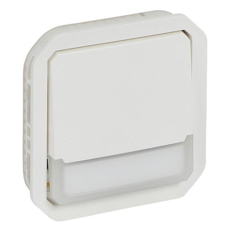 Hakuvalollinen vaihtopainikemekanismi Legrand Plexo 10 A IP55 12 V hakuvalolla, valkoinen