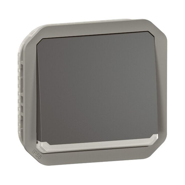 Hakuvalollinen vaihtopainikemekanismi Legrand Plexo 10 A IP55, antrasiitti