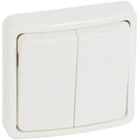 Kaksoisvaihtokytkin Legrand Plexo 66 20 A IP66 uppo, valkoinen