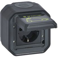 Latauspistorasia Legrand Green&#039;Up 16 A IP55 pinta, antrasiitti