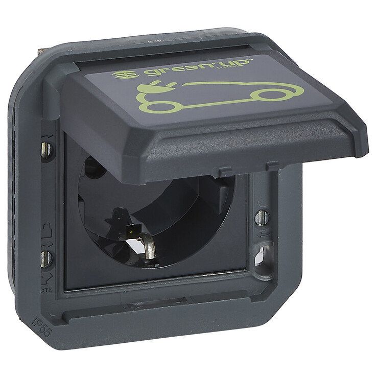 Latauspistorasiamekanismi Legrand Green'Up Plexo 16 A IP55, antrasiitti