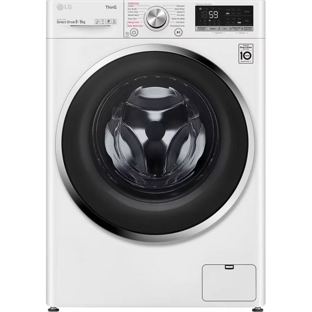 Kuivaava pyykinpesukone LG ThinQ F4DV508S2WE, 8/6kg, 1400rpm