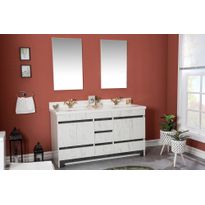 Kylpyhuoneryhmä Linento Bathroom Edisto Black kaksi allasta ja peiliä, eri kokoja