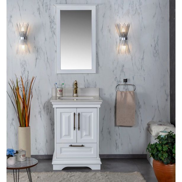 Kylpyhuoneryhmä Linento Bathroom Huron 24 White peili