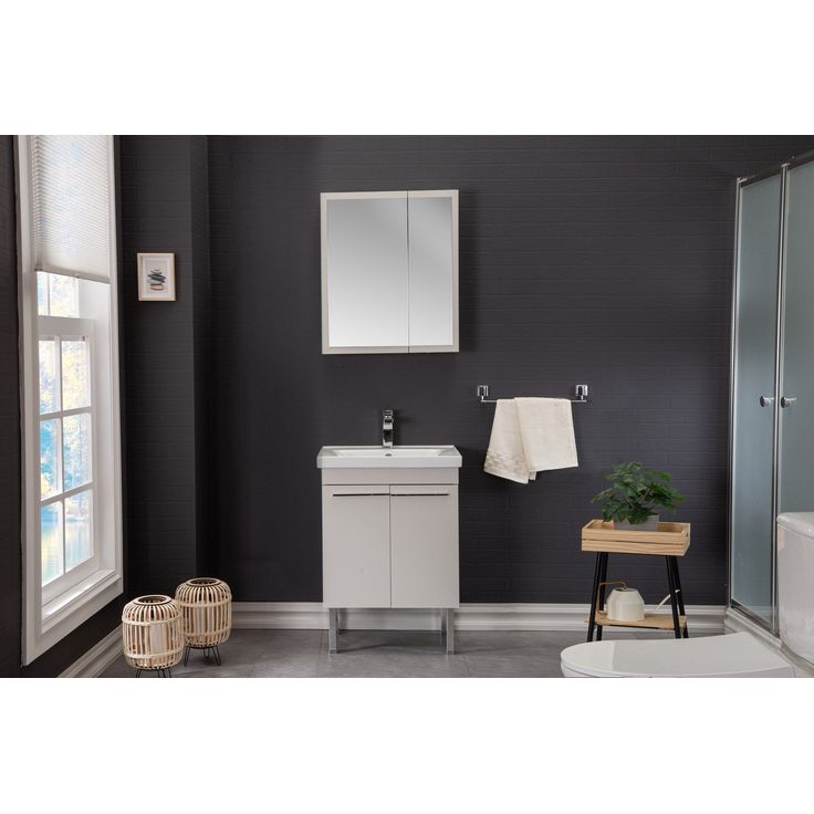 Kylpyhuoneryhmä Linento Bathroom Salda 60 White peilikaappi