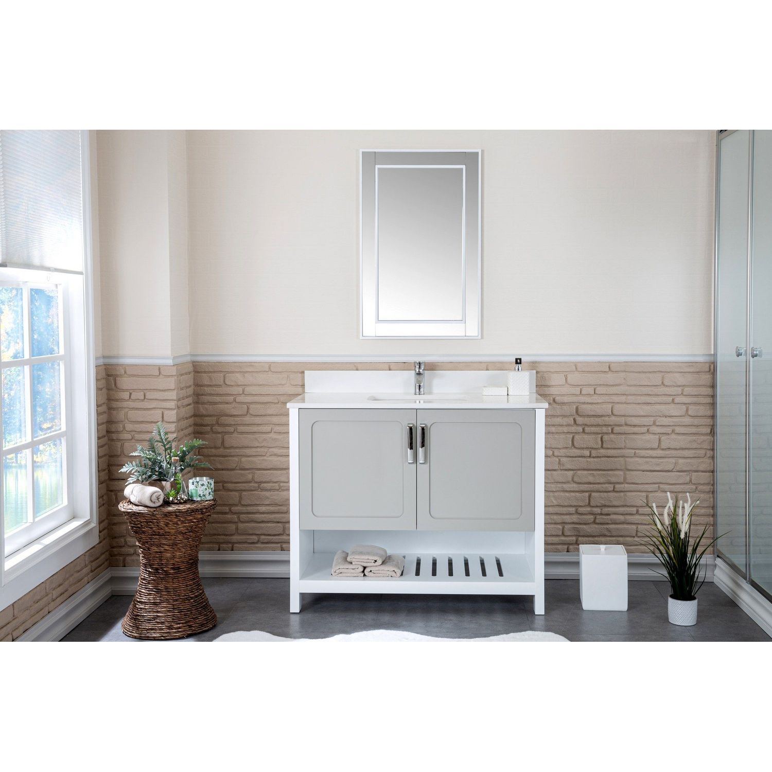 Kylpyhuoneryhmä Linento Bathroom Yampa 42 Grey peili