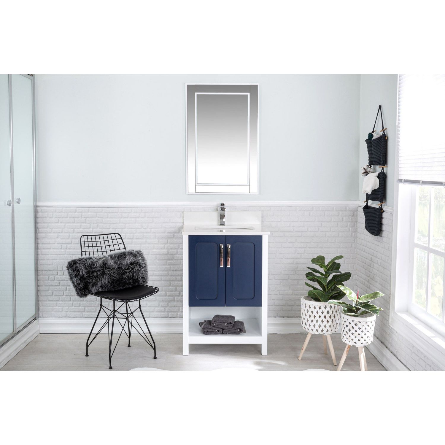 Kylpyhuoneryhmä Linento Bathroom Yampa 24 DarkBlue peili