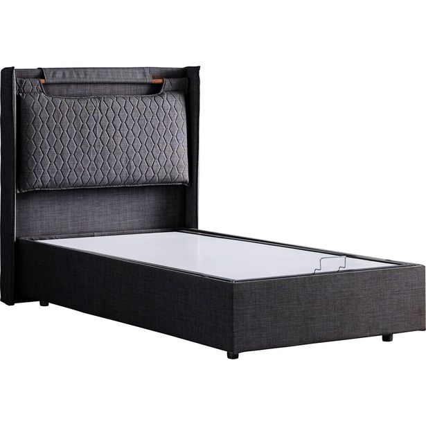 Sänky Linento Furniture Zagreb Bb 100x200cm antrasiitti