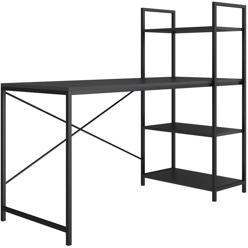 Työpöytä hyllyköllä Linento Furniture Smart, antrasiitti