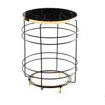 Apupöytä Linento Furniture SHB-006, musta/kulta
