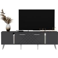 TV-taso Linento Furniture Detas antrasiitti/hopea, Verkkokaupan poistotuote