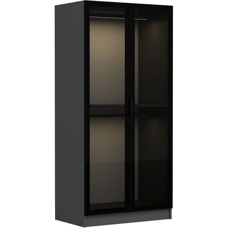 Vaatekaappi Linento Furniture Kale 190x90cm musta/antrasiitti