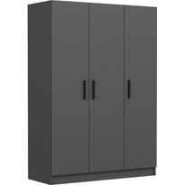 Vaatekaappi Linento Furniture Kale 2265 190x135cm antrasiitti