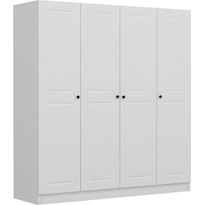 Vaatekaappi Linento Furniture Kale Mebran 4772 210x180cm valkoinen