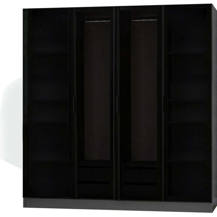 Vaatekaappi Linento Furniture Kale 6651 190x180cm antrasiitti/musta