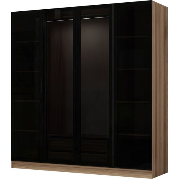 Vaatekaappi Linento Furniture Kale 7648 210x180cm puu/harmaa