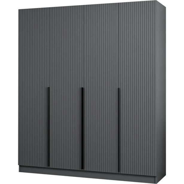 Vaatekaappi Linento Furniture Kale Plus 7774 210x180cm antrasiitti