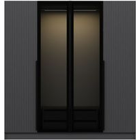 Vaatekaappi Linento Furniture Kale Plus 210x180cm 2 läpikuultavaa ovea eri värejä