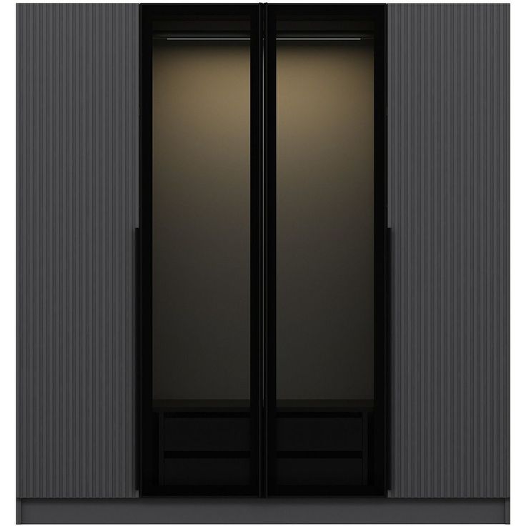 Vaatekaappi Linento Furniture Kale Plus 7802 210x180cm harmaa