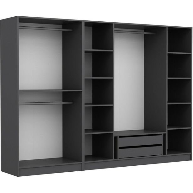 Vaatekaappi Linento Furniture Kale 4939 190x270cm antrasiitti