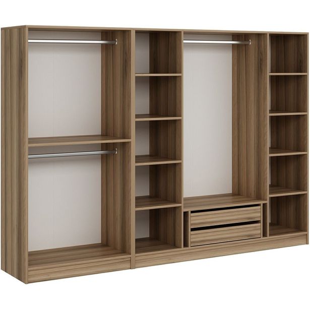 Vaatekaappi Linento Furniture Kale 7540 190x270cm ruskea