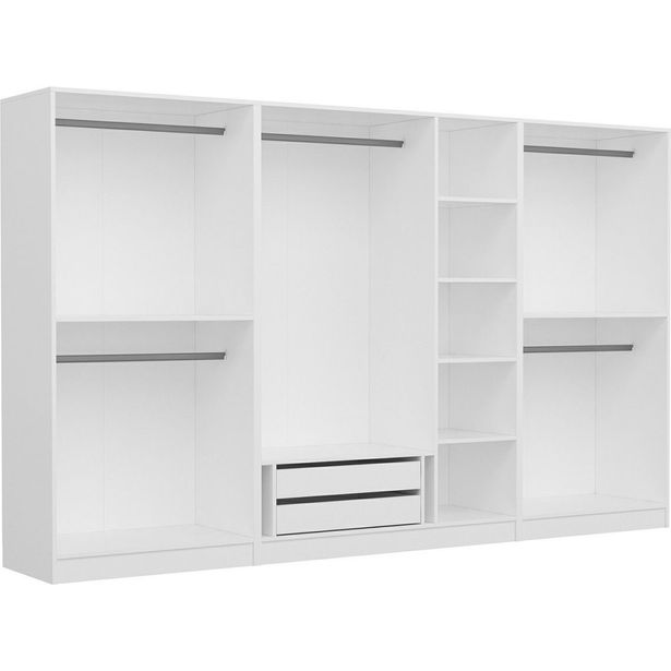Vaatekaappi Linento Furniture Kale 4931 190x315cm valkoinen
