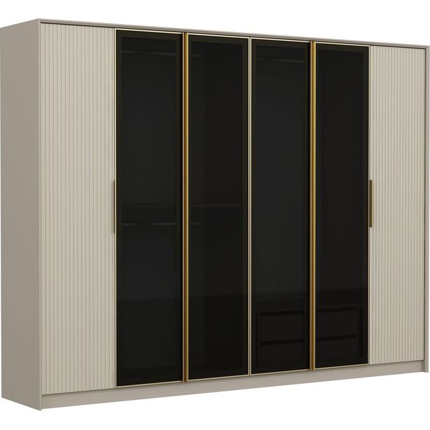 Vaatekaappi Linento Furniture Luxe 7937 210x270cm harmaa