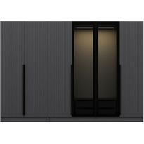 Vaatekaappi Linento Furniture Kale Plus 210x270cm 2 läpikuultavaa ovea eri värejä