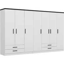 Vaatekaappi Linento Furniture Kale Plus 3909 210x315cm valkoinen